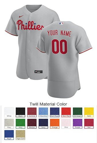 Philadelphia Phillies Custom Letter and Number Kits for Road Jersey Material Twill